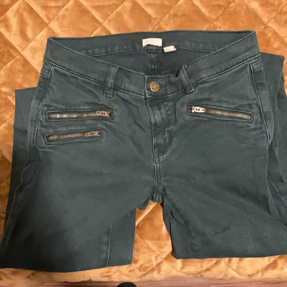 J CREW hunter green denim jeans
